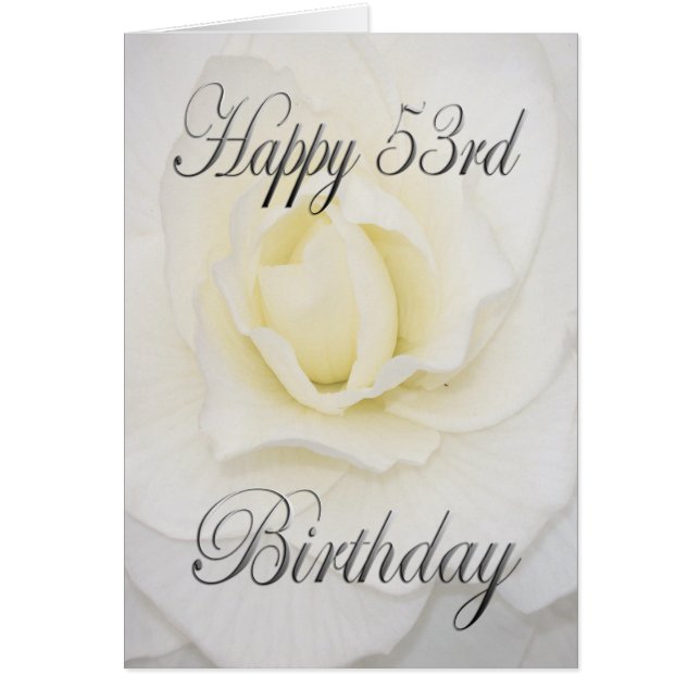 White Flower Happy 53rd Birthday (Front)