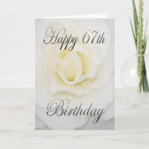 White Flower Happy 67th Birthday Card