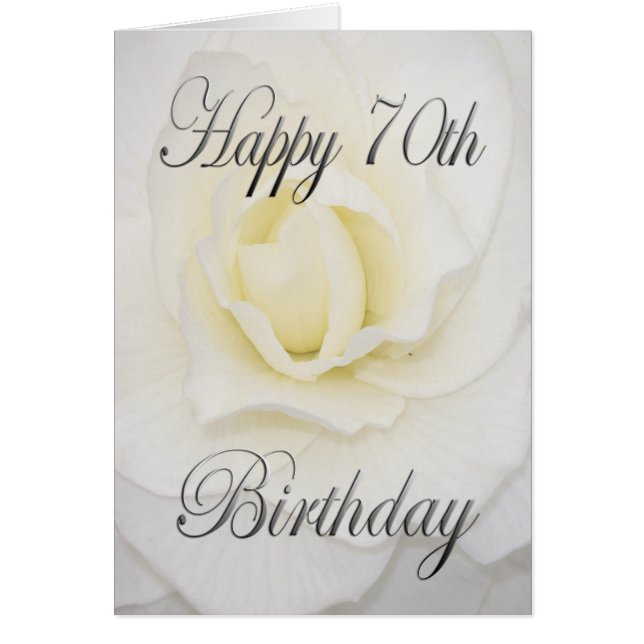 White Flower Happy 70th Birthday (Front)
