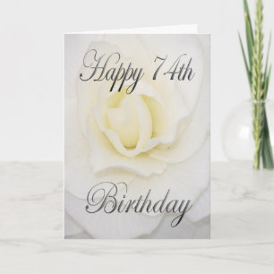 White Flower Happy 74th Birthday Card
