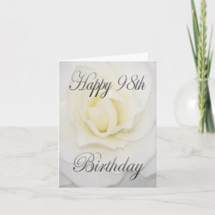 White Flower Happy 98th Birthday Card