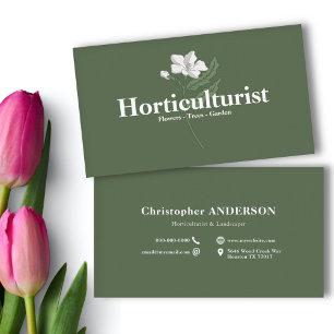 White Flower - Horticulturist Business Card