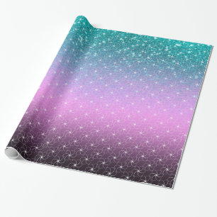 White Flower in Ombre Pink Wrapping Paper