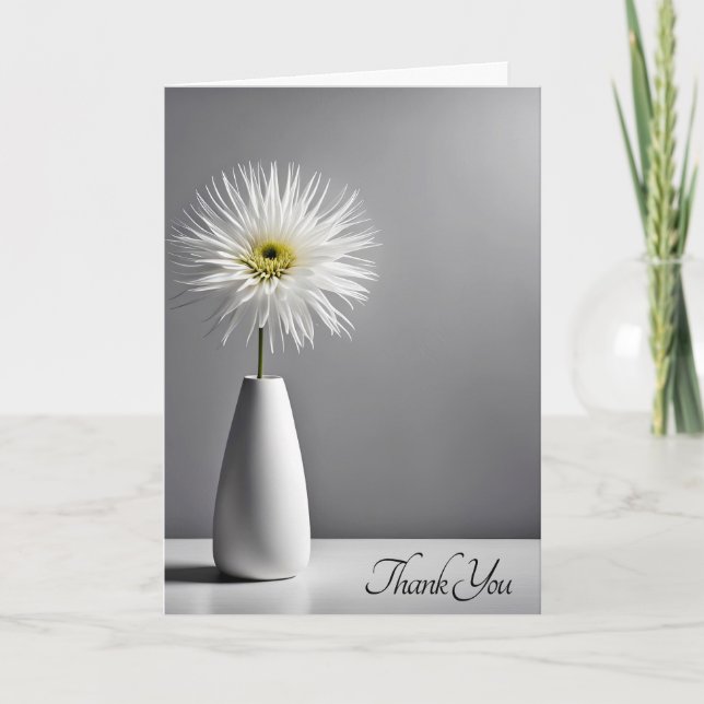 White Flower In Vase for Thank You  (Front)