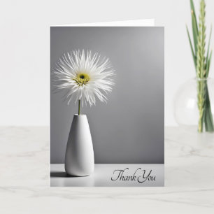 White Flower In Vase for Thank You  Card