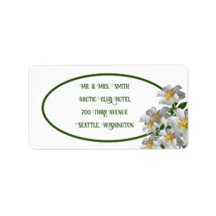 White Flower Label