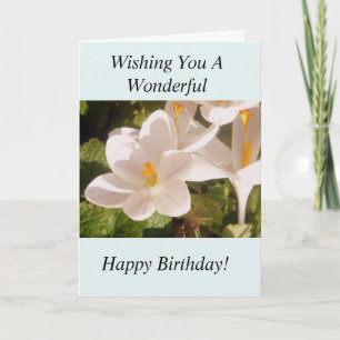 White Flower Light and Shade Birthday Card