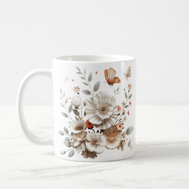 White Flower Mug (Left)