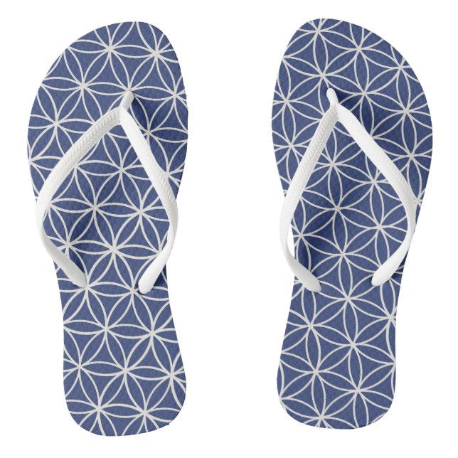 white flower of life flip flops (Footbed)