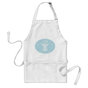 White Flower Pastel Blue Easter Standard Apron