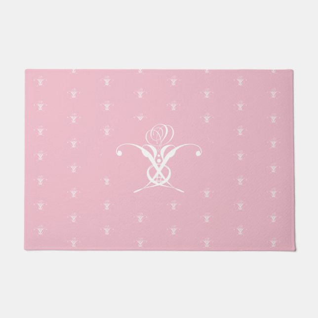 White Flower Pastel Pink Easter Doormat (Front)