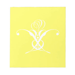 White Flower Pastel Yellow Easter Notepad