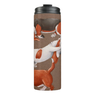white flower pattern cute design illustration vint thermal tumbler