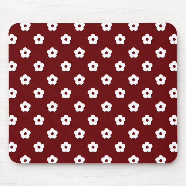 White Flower Pattern Mouse Mat (Front)