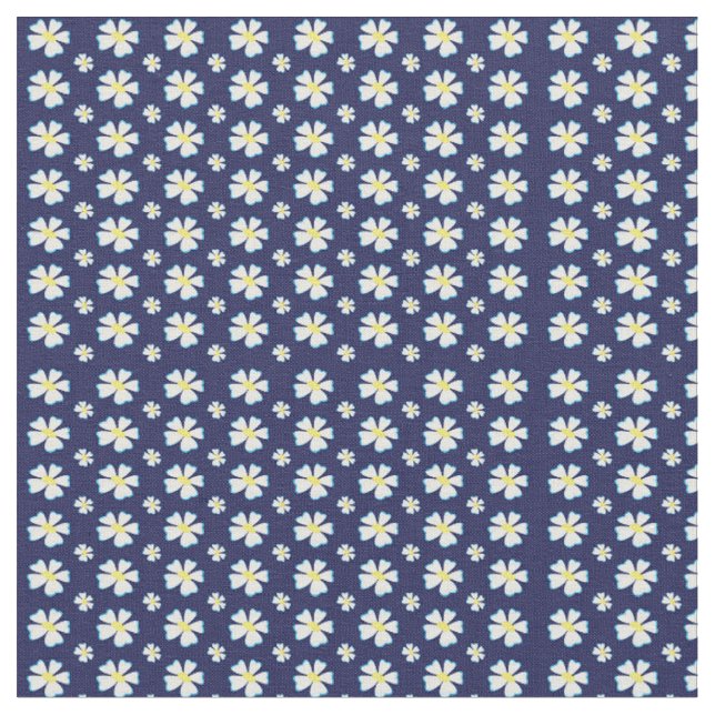 White Flower Pattern Thunder_Cove  Fabric (Close Up)