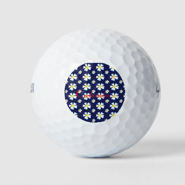 White Flower Pattern Thunder_Cove Golf Balls (Front)