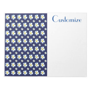 White Flower Pattern Thunder_Cove Notepad