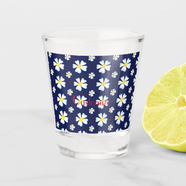 White Flower Pattern Thunder_Cove  Shot Glass (Front)