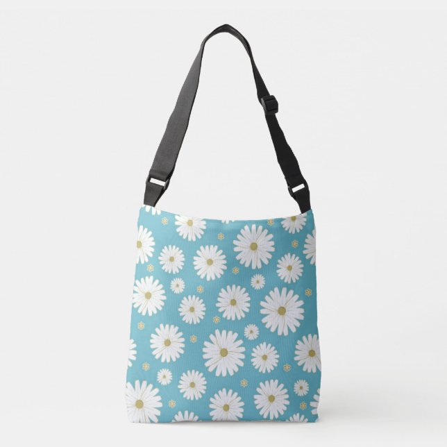 White Flower Petals Crossbody Bag (Front)