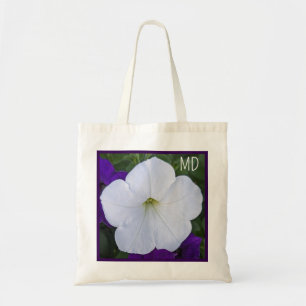 White Flower Photo Beauty for Ashes Bible Verse Tote Bag