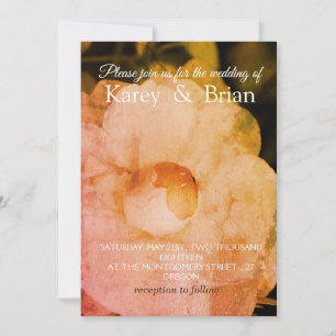 White Flower Photo Wedding Invitation Card