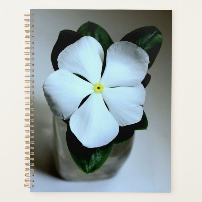White Flower Planner (Front)