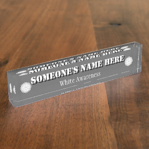 White Flower Ribbon by Kenneth Yoncich Nameplate