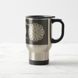 White Flower Ribbon Template by Kenneth Yoncich Travel Mug