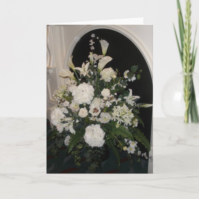 White flower sympathy card (Front)