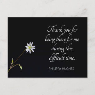 White flower sympathy postcard