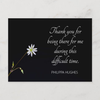 White flower sympathy postcard