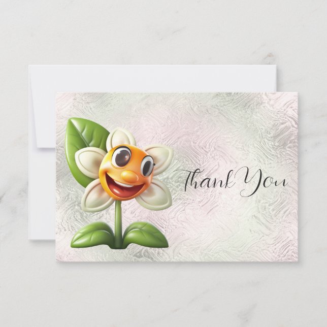 White Flower Thank You Card (Front)