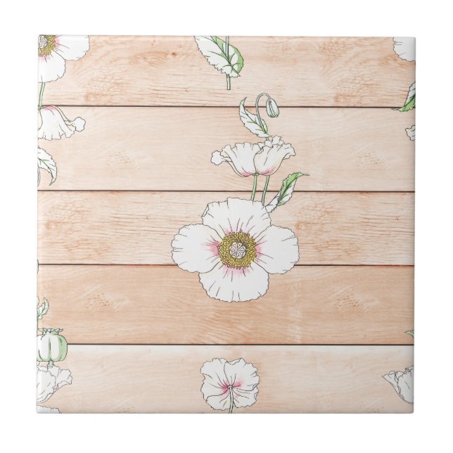 White Flower Tile (Front)