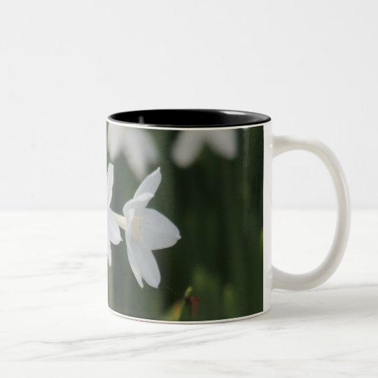 White Flower Two-Tone Coffee Mug