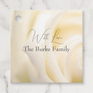 White Flower "With Love" Favour Tag
