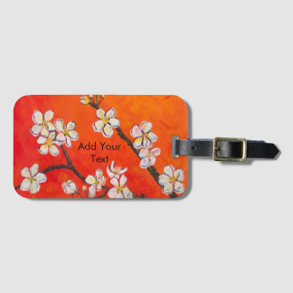White flowering branch in spring luggage tag