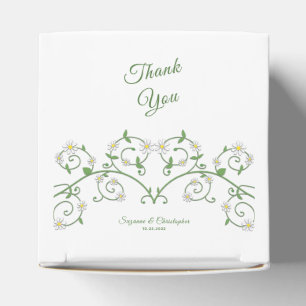 White Flowering Vine Heart Classic Favour Box