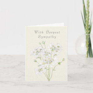 white flowers 2 Thinking Of You Sympathy Card