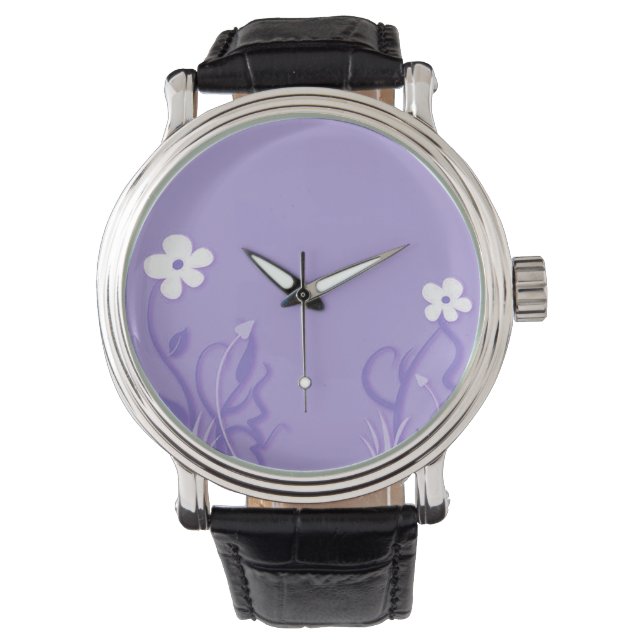 White Flowers 5 Watch (Front)