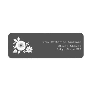 White Flowers Address Label Sticker