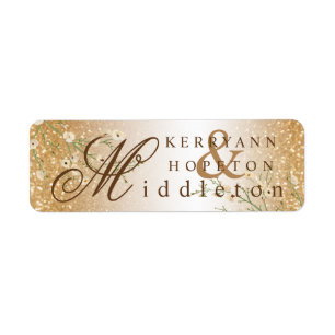 White Flowers and Gold Glitter 