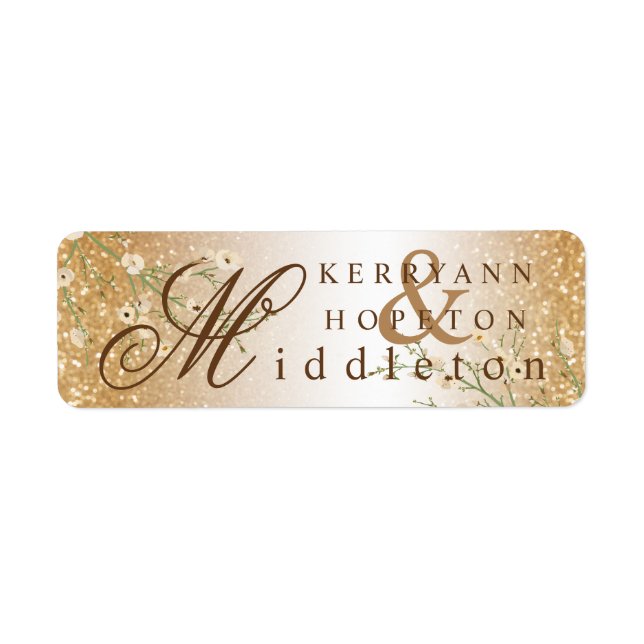 White Flowers and Gold Glitter  (Front)