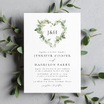 White Flowers and Greenery Heart Monogram Wedding Invitation<br><div class="desc">Elegant,  botanical wedding invitation featuring your monogram initials inside of a heart-shaped frame of white baby's breath,  sage green fern leaves,  and vibrant green leaves. This white floral wedding invitation is perfect for garden weddings and spring or summer weddings.</div>