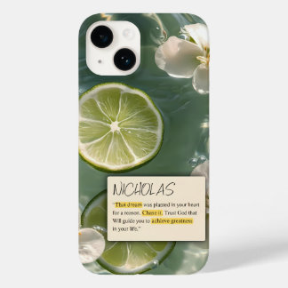 WHITE FLOWERS AND LEMON IN THE SEA Case-Mate iPhone 14 CASE