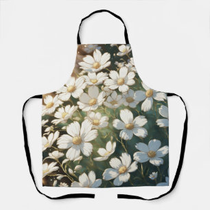 White flowers apron