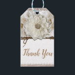 White Flowers & Birch Rustic Glam Bridal Shower Gift Tags<br><div class="desc">customise with any text</div>