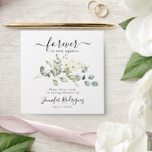 White Flowers Boho Seed Packet Memorial Funeral Envelope