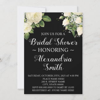 White Flowers | Bridal Shower  Invitation