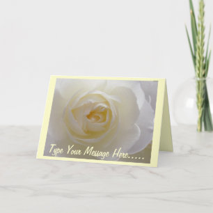 White Flowers Card Rose Flower Greeting Card Blank