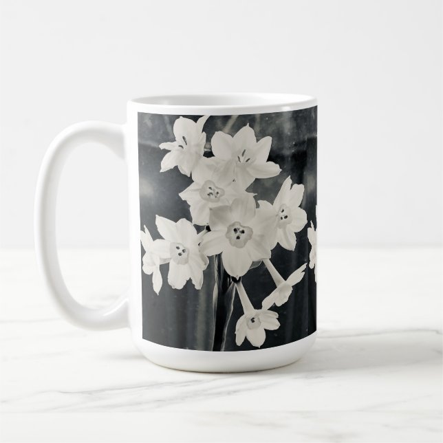 White flowers coffee mug (Left)